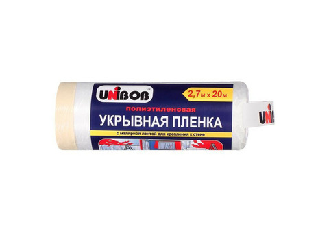 Пленка укрывная с клеящей лентой Unibob 10 мкм 2,7х20 м