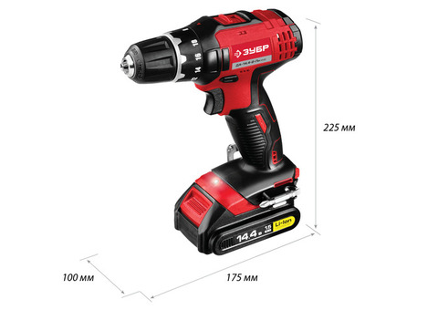 Дрель-шуруповерт аккумуляторная Зубр Мастер ДА-14.4-2-Ли КМ2