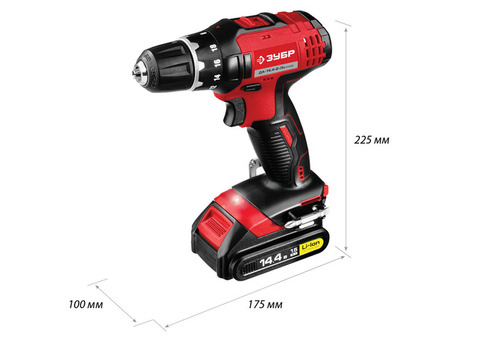 Дрель-шуруповерт аккумуляторная Зубр Мастер ДА-14.4-2-Ли КНМ2