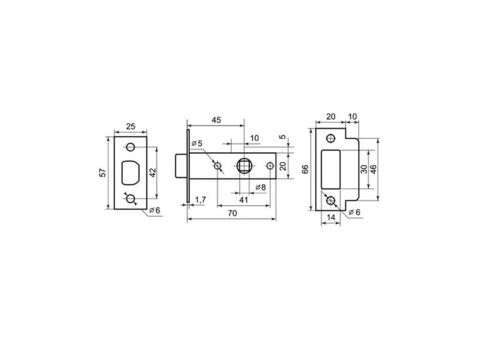 Защелка межкомнатная Palladium 100 CP