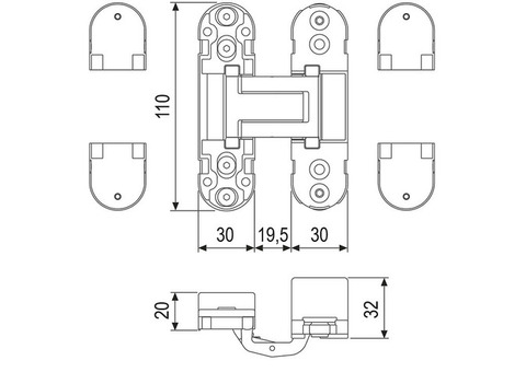 Петля дверная AGB Eclipse 2.0 E30200.03.03 латунь