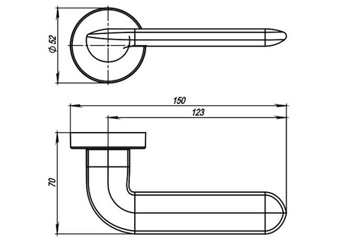 Ручка дверная Armadillo Excalibur URB4 BPVD-77