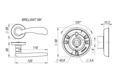 Ручка дверная Fuaro Brilliant SM Gold-24