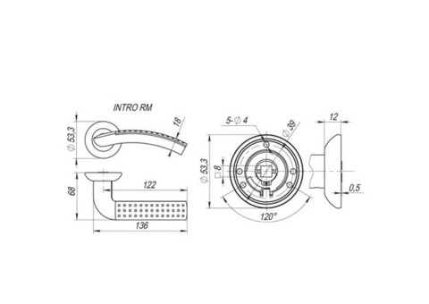 Ручка дверная Fuaro Intro RM AB/GP-7