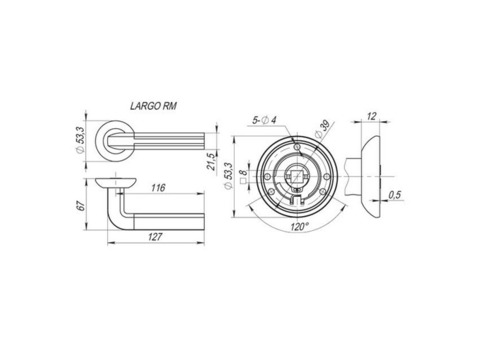 Ручка дверная Fuaro Largo RM AB/GP-7