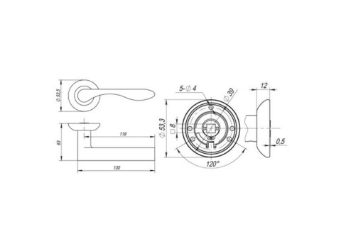 Ручка дверная Fuaro Linda RM SC/CP-16