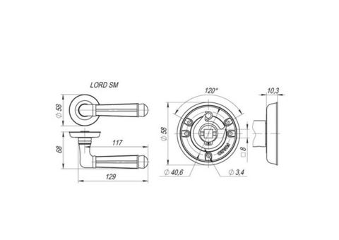 Ручка дверная Fuaro Lord SM MAB-6