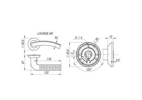 Ручка дверная Fuaro Lounge AR AB/GP-7