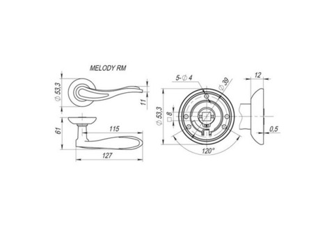 Ручка дверная Fuaro Melody RM AB/GP-7