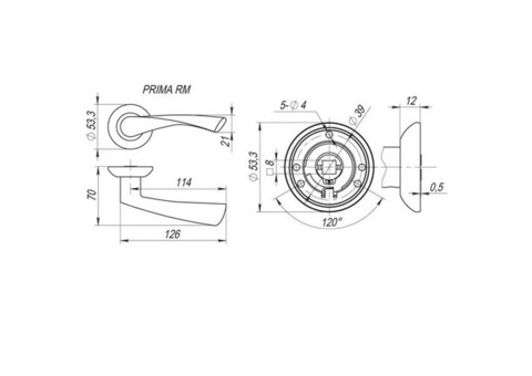 Ручка дверная Fuaro Prima RM AB/GP-7 бронза/золото