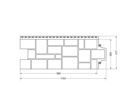 Панель фасадная Grand Line Крупный камень молочная 1103х417 мм