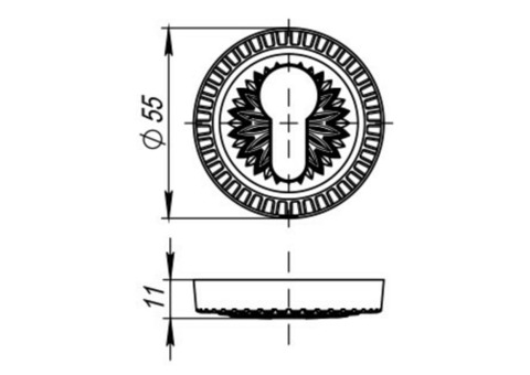 Накладка под цилиндр Armadillo Cylinder ET/CL-Silver-925