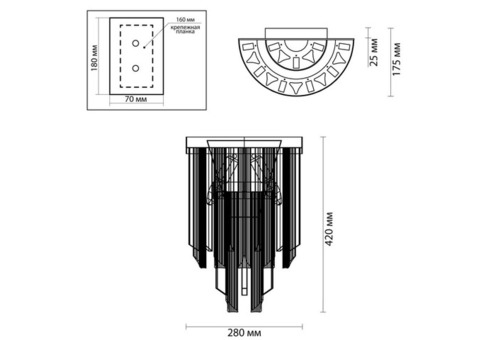 Бра Odeon Light Artdec Romana 4925/2W 40 Вт