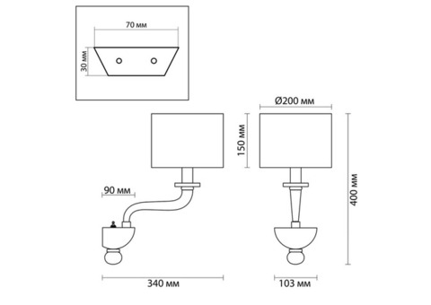 Бра Odeon Light Modern Vosta 4727/1W 40 Вт