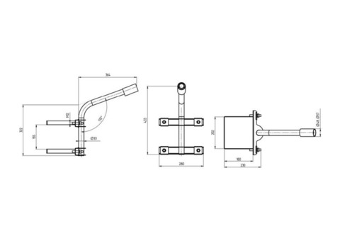 Кронштейн для уличных светильников Gauss 903265202 на опору с 1 хомутом 625х460х280 мм