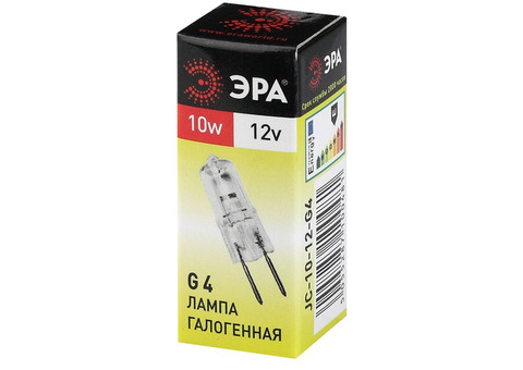 Лампа галогенная Эра G4-JC-10W-12V G4 10W 3000K