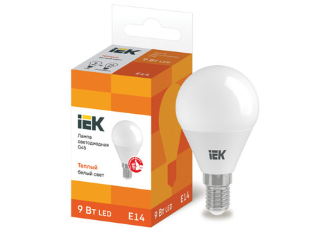 Лампа светодиодная IEK Eco LLE-G45-9-230-30-E14 G45 9W Е14 3000К