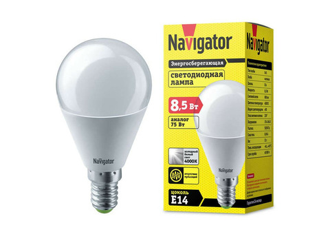 Лампа светодиодная Navigator 61334 NLL-G45-8.5-230-4К-E14