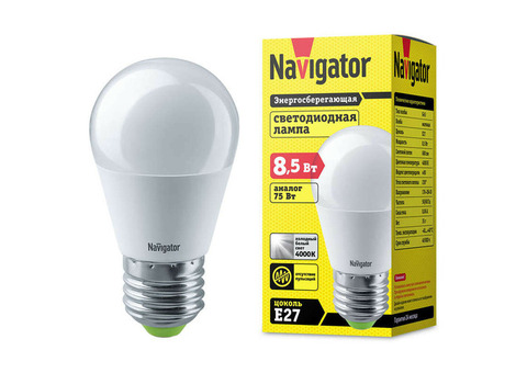 Лампа светодиодная Navigator 61337 NLL-G45-8.5-230-4К-E27