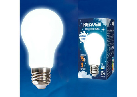 Лампа светодиодная Uniel Heaven LED-A60-9W/4000K/E27/FR GLH01WH матовая 4000K