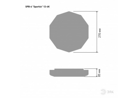 Светильник потолочный светодиодный Эра Классик Sparkle SPB-6 12-4K 12Вт 4000K 960Лм