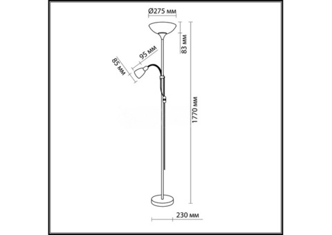 Торшер Odeon Light Trend 2711/F E27/E14 100/40 Вт