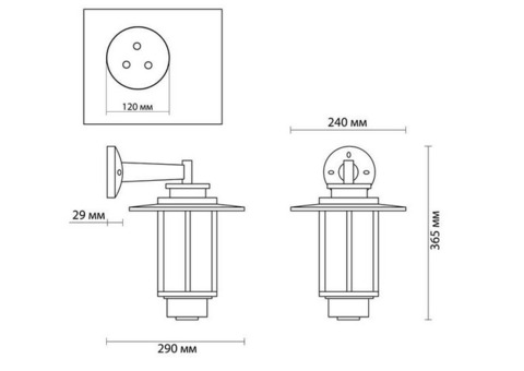 Светильник садово-парковый Odeon Light Mito 4047/1W Nature ODL 18 597 E27 18W белый коричневый