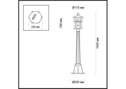 Светильник садово-парковый Odeon Light Virta 4044/1F Nature ODL 18 603 E27 60W коричневый патина