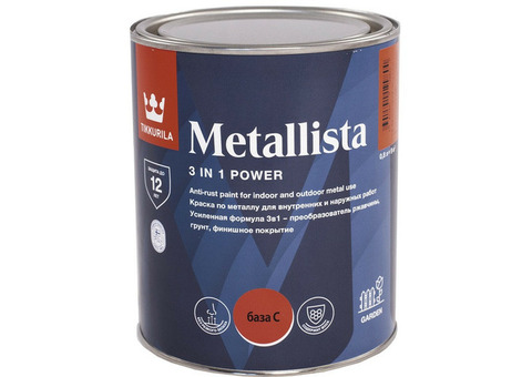 Краска по ржавчине Tikkurila Metallista база C 0,8 л