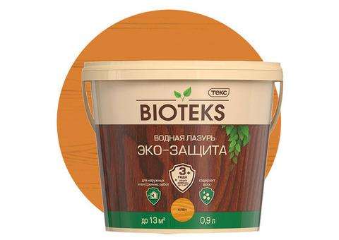 Лазурь водная Текс Bioteks Эко-Защита клен 0,9 л