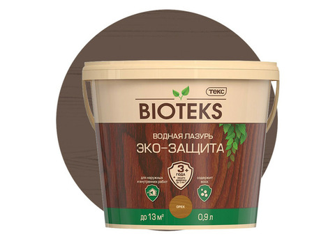 Лазурь водная Текс Bioteks Эко-Защита орех 0,9 л