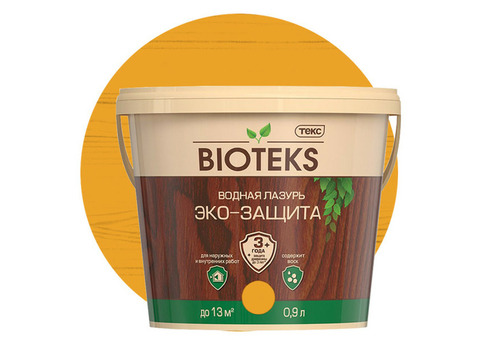 Лазурь водная Текс Bioteks Эко-Защита сосна 0,9 л