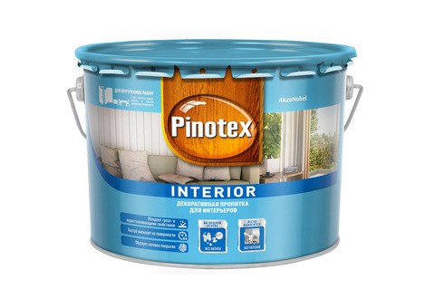 Пропитка декоративная для защиты древесины Pinotex Interior база CLR 9 л