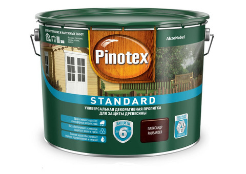 Пропитка декоративная для защиты древесины Pinotex Standard палисандр 9 л