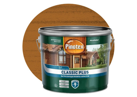 Пропитка для древесины 3 в 1 Pinotex Classic Plus 5479756 лиственница 9 л