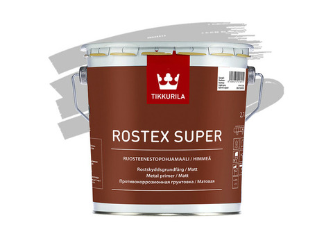 Грунтовка противокоррозионная Tikkurila Rostex Super светло-серая 3 л