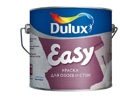 Kраска Dulux Easy для обоев и стен база BW матовая 2,5 л