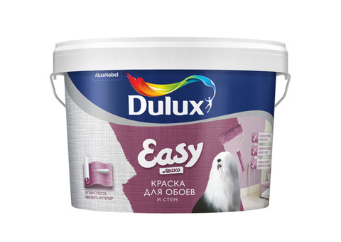 Kраска Dulux Easy для обоев и стен база BС матовая 4,5 л