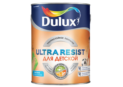 Краска Dulux Ultra Resist для детской база BC матовая 4,5 л