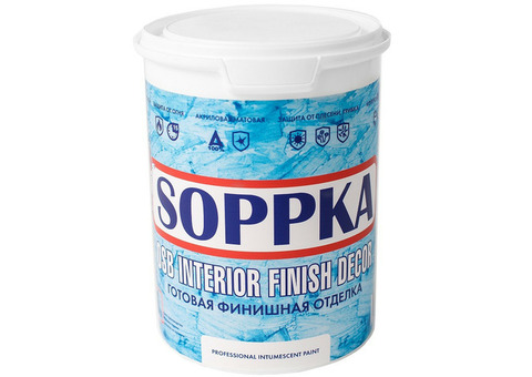 Краска Soppka OSB Interior Finish Decor интерьерная огнебиозащитная 1 кг