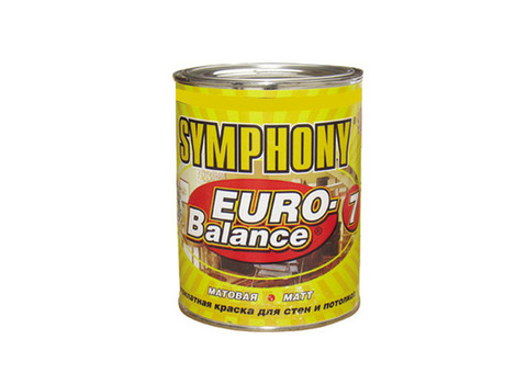 Краска акриловая Symphony Euro-Balance 7 C матовая 0,9 л металлическое ведро