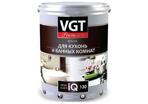 Краска акриловая VGT Premium IQ130 для кухонь и ванных комнат база А 0,8 л