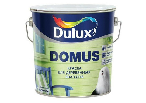 Краска для деревянных фасадов Dulux Domus база BС полуглянцевая 9 л