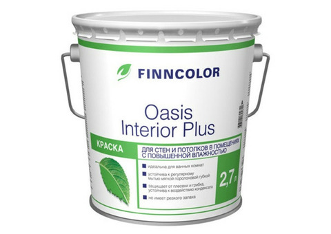 Краска для стен и потолков Tikkurila Finncolor Oasis Interior Plus база А глубокоматовая 2,7 л