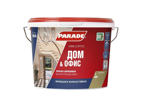 Краска акриловая Parade Classic W4 Дом & Офис интерьерная основа А 5 л