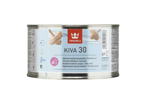 Лак акрилатный Tikkurila Kiva 30 EP полуматовый 0,225 л