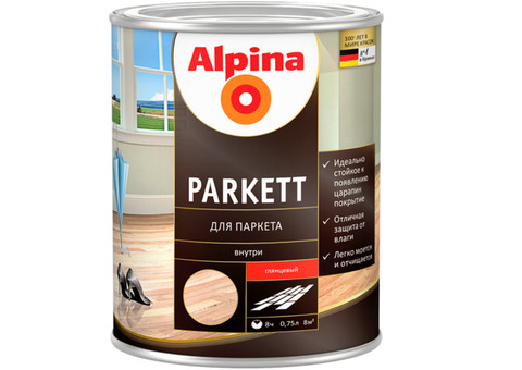 Лак паркетный Alpina Parkett глянцевый 0,75 л