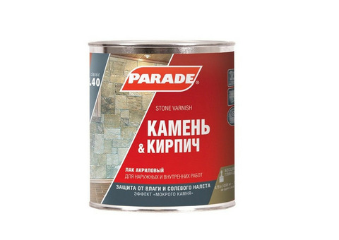 Лак акриловый Parade Classic L40 Камень & Кирпич глянцевый 0,75 л