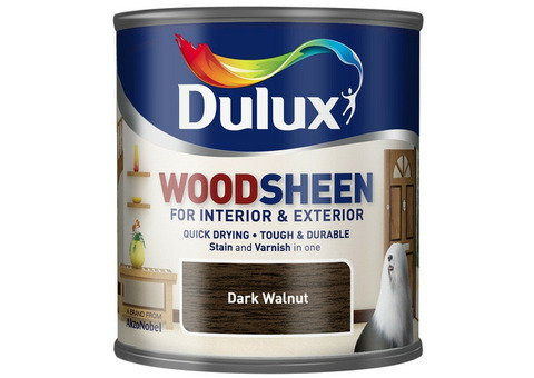 Лак-морилка на водной основе Dulux Woodsheen по дереву полуматовый темный орех 0,25 л