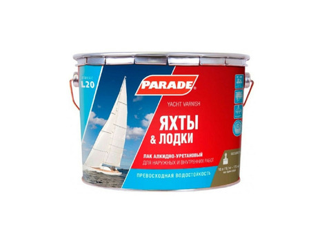 Лак яхтный алкидно-уретановый Parade L20 полуматовый 10 л